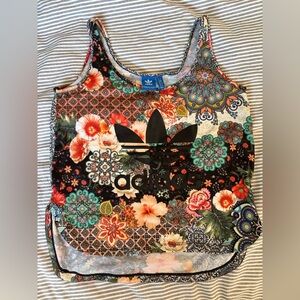 Adidas Multicolor Floral Workout casual Top, size small